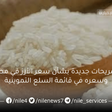 تصريحات جديدة بشأن سعر الأرز في مصر وسعره في قائمة السلع التموينية لشهر يونيو 2023