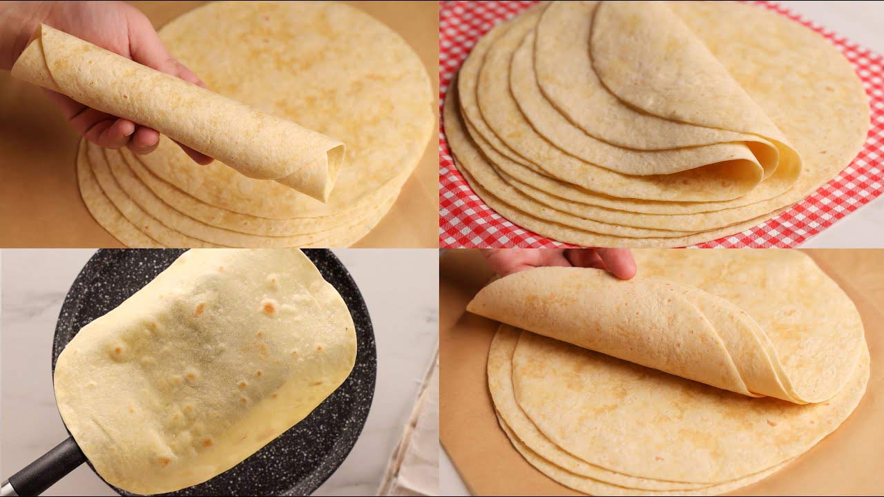 طريقة عمل خبز التورتيلا بمقادير بسيطة وبطعم طري ولذيذ
