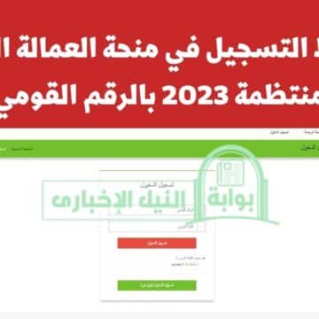 رابط التسجيل في منحة العمالة الغير منتظمة 2023 بالرقم القومي عبر موقع وزارة القوى العاملة